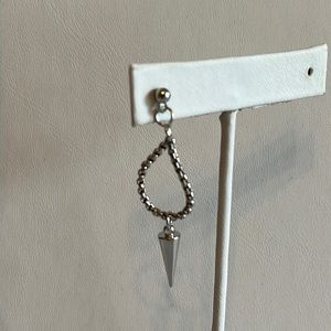 Silver Tone Spike Earring